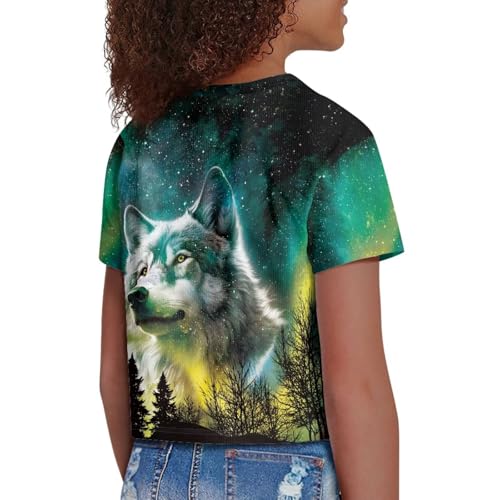 Image of 4th of July Shirt for Girls 7-8 Years US Flag Crop Tops Kids Outfit Independent Day Graphic Tee-