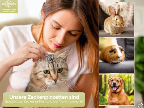 Zeckenzange Zeckenpinzette Zeckengreifer im 3er Set Edelstahl Rostfrei
