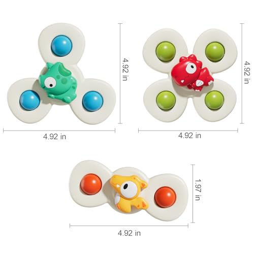 CalfQueen Dinosaur Suction Cup Spinner Baby Bath Toys for Kids Ages 1-3 - image 5