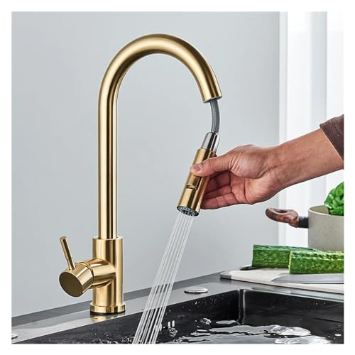 Robinet d'évier de cuisine extractible mitigeur flexible 360° - 6