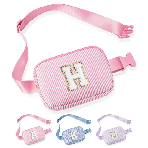 YOOLIFE Initial Crossbody Bag | Fanny Pack Birthday Gifts for Daughter Sister Friends | Gifts for Teen Girls | Personalized Gift for Women | Belt Bag Fanny Pack Trend Stuff Pink H