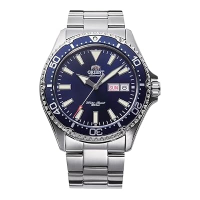 Orient Sports Kamasu / Mako III - Orologio Da Uomo Automatico a Carica Manuale Impermeabile Bracciale e Cassa In Acciaio Metallizzato Quadrante Blu - RA-AA0002L39B RA-AA0002L