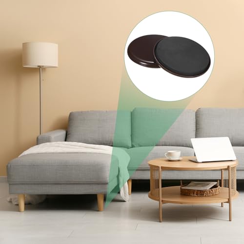 Image of M METERXITY 8-Pack Furniture Sliders, 3.5 inch /89mm Diameter EVA Foam Pad Reusable Furniture Sliders for Carpet /Chair /Tables, Furniture Round Pads Floor Protectors [Brown]