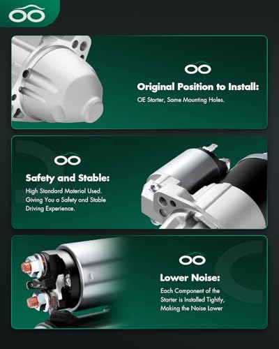 Image of SCITOO Starters Compatible for Chrysler Sebring for Dodge Avenger 2008-2010 2.4L /Caliber 2007-2009 1.8L 2007-2011 2.4L 2007-2012 2.0L eep Compass /Patriot 2007-2017 2.0L 2.4L SMT0341 17994
