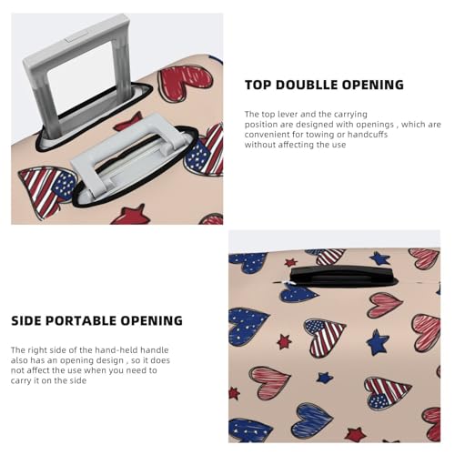American Love Seamless Pattern Elastic Travel Luggage Covers Dustproof Scratch-Resistant Suitcase Protector Fit 22-24 Inch3
