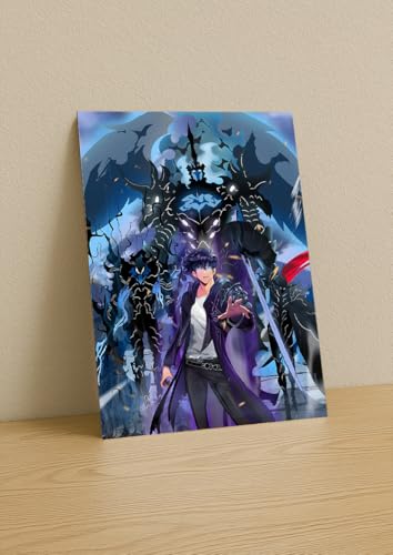 Image of NIJUKA Anime Printed Metal sheet Poster For Home And Room Decoration | For Anime Art Fans Boys And Girls (Jin wo Controling shadow army)
