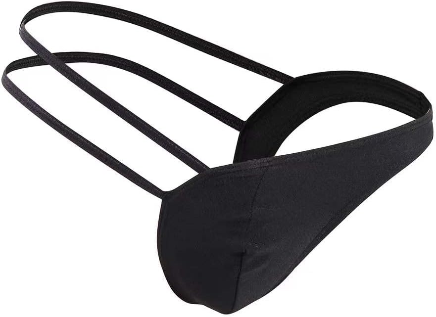 QISHANMen Sexy G-String Low-Waistline Thongs Underwear Briefs Bottom Breathable (Black) x06