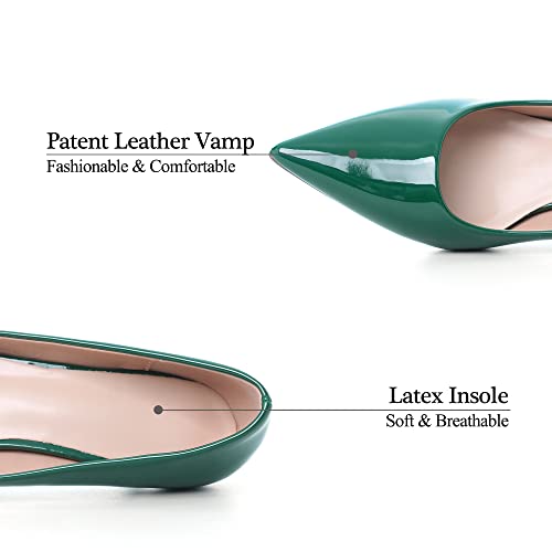 Image of Women's Low Kitten Heel Pumps Classic Fashion Dress Pumps Simple Heeled Shoes for Office Work