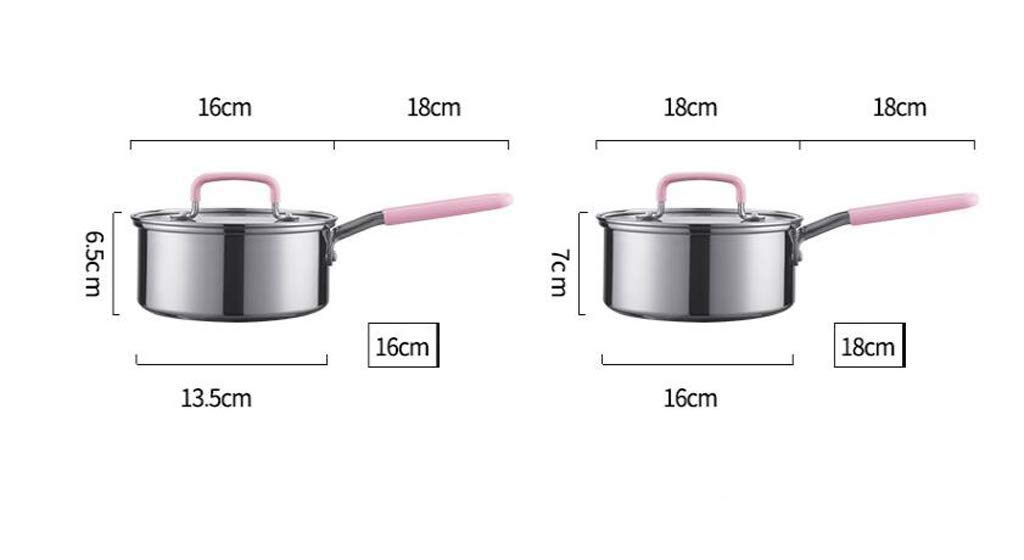 Auflauf Edelstahl Milchtopf Home Multifunktionssuppentopf Mini Baby Babynahrung Ergänzungstopf Induktionsherd Universal mit Deckel Sichere Bratpfanne Bratpfanne