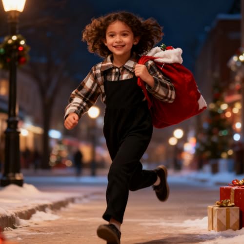 Image of Toddler Girl Clothes Plaid Long Sleeve Button Down Shirt Corduroy Overall Jumpsuit Girls Fall Winter Outfit Set