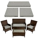 SYLC Lot de 3 Jardin Exterieur Housse Coussin, Impermeable Housses Assise canapé Protection avec Fermeture Éclair, Housse Siège Salon Terrasse (Light Grey,2pcs 50×50×5cm＋1pc 107×46×8cm)