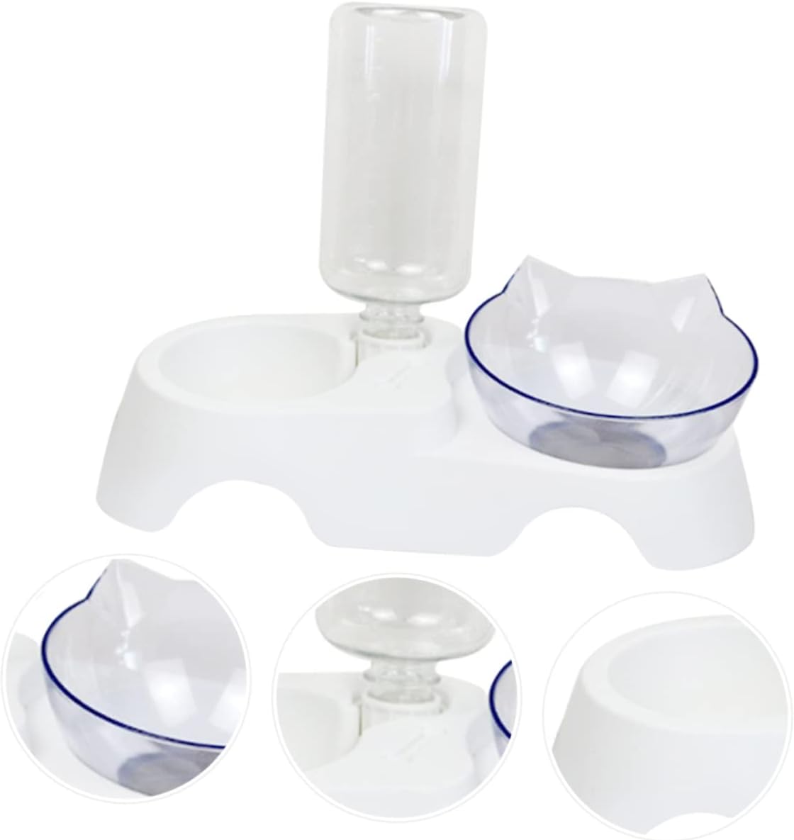 Toddmomy Practical Pet Automatic Water Feeder Cat Food Bowl Set Water and Food Bowl for Small to Medium Dogs Cats
