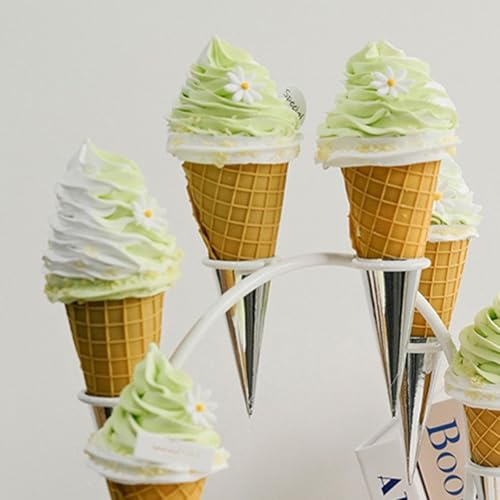Support cornet glace à 6 trous en acrylique transparent pour buffet