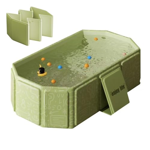 Image of Portable & Foldable Bathtub for Newborns to Toddlers, Baby Bathtub, Easy to Store, Lightweight for Home & Travel, SpaceSaver Collapsible Baby Tubs for Kids, Green