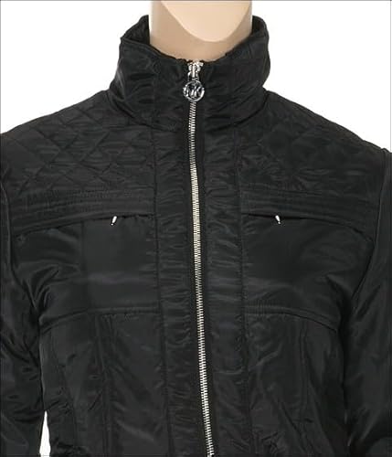 Stylish Comfort: Michael Kors Women's Zip Front Quilted Jacket in Classic Black, Medium Size - Image 5
