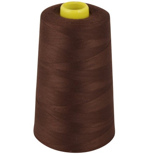 SUKI's IMPORTS DARK BROWN OVERLOCK POLYESTER SEWING THREAD - 4 X 5000 YARD SPOOLS