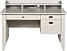 OneSpace Eleanor Executive Desk, Wood-Grain Office Desk with Hutch, White Oak