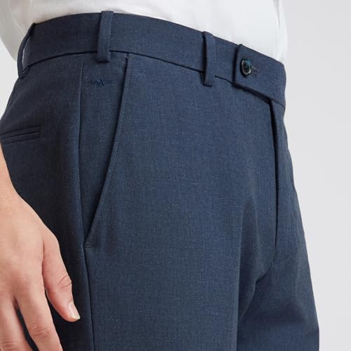 Image of Park Avenue Men's Regular Fit Mid Rise Solid Pattern Poly Viscose Blend Flat Front Formal Trouser