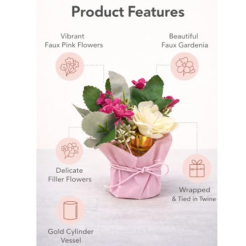 Image of French Vanilla Flower Diffuser with Artificial Flower Bouquet | Long Lasting Home Fragrance | Decorative Flowers for Living Room, Bedroom & Office | Premium Gift for Housewarming & Occasions