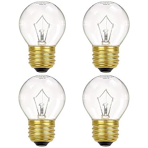 WokHok Oven Light Bulbs– High Temp Resistant,40 Watt Appliance Bulbs for Oven, Refrigerator, Microwave,G45/E26/120V,Warm White,4-Pack Cover