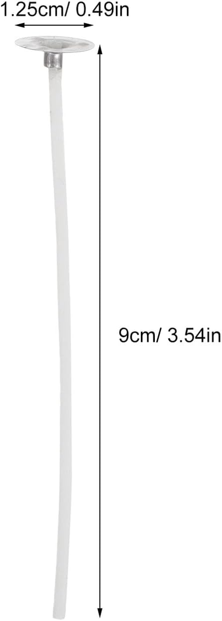 200pcs 9cm Candle Wicks with Tabs and Bases for DIY Candle Making Kit Waxed Sustain Wicks Suitable for Crafting