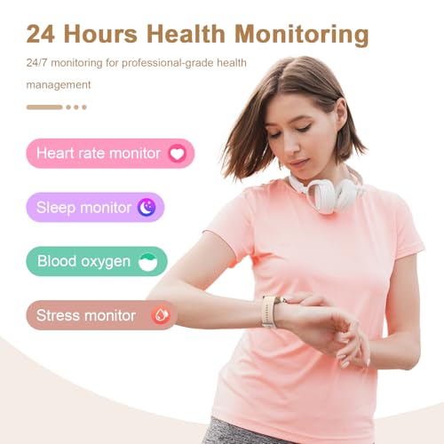 Smart Watch for Men Women Compatible with iPhone Samsung Android Phone 1.69 inch Full Touch Screen IP68 Waterproof Bluetooh Fitness Tracker Heart Rate/Sleep Monitor - Image 6