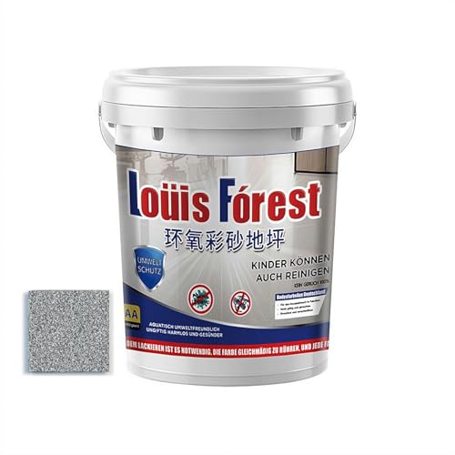 High-Gloss Marble Effect Epoxy Floor Coating, Louis Forest Epoxy Floor Paint Coating, Waterproof Water-Based Epoxy Floor Paint, Garage Floor Paint, Floor Paint, Marble Paint 1 (Dark Gray)