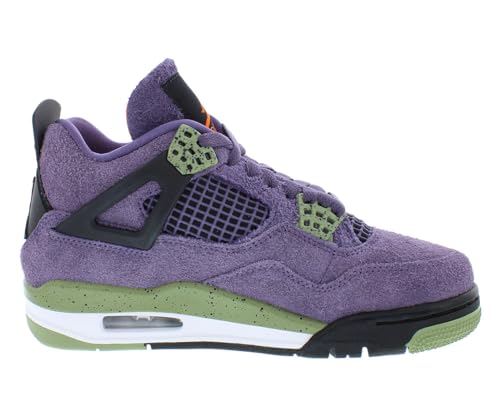 Nike Jordan Air Jordan 4 Retro Womens Shoes Size 5.5, Color: Canyon Purple/Safety Orange-Purple