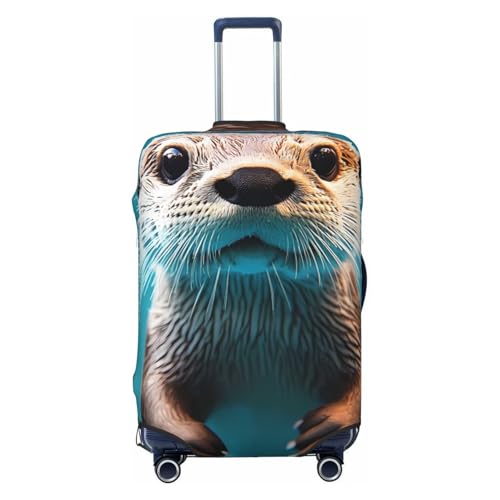 Otter Animal Elastic Travel Luggage Cover, Washable Spandex Suitcase Protector, Anti-Scratch Fits 18-32 Inch