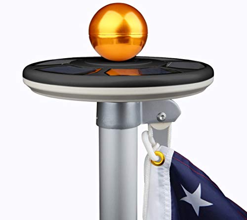 Sunnytech 2025 3rd Generation Black - Solar Power Flag Pole Flagpole Light...