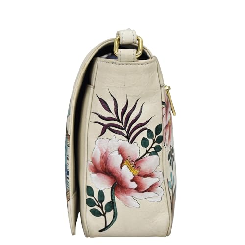Image of Anuschka Women's Leather Crossbody Bag - Hand-Painted Genuine Leather Handbag with Adjustable Strap - 683, Crossbody Bag