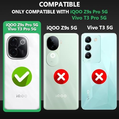 Image of REALCASE Back Cover Case for VIvo T3 Pro 5G / Iqoo Z9s Pro 5G | Slim Fit Hard PC Back & Soft TPU Bumper | Protective Shockproof Case for VIvo T3 Pro 5G / Iqoo Z9s Pro 5G (Black+Clear)