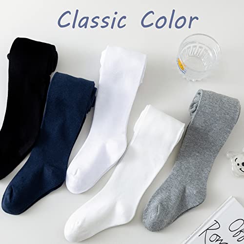 Marchare Little Kids Winter Tights Thick Cotton Solid Leggings School Uniform Warm Stockings For Girls 2/3 Pack4