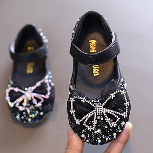 Princess Sandals for Girls Fashion Spring and Summer Girls Sandals Dress Dance Performance Princess Shoes Sequin (Black-A, 11 Toddler)3