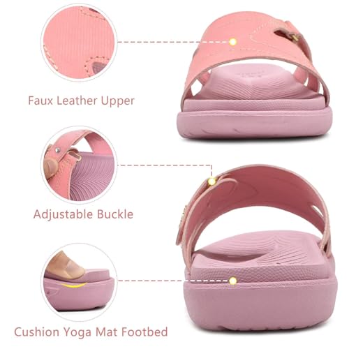 Image of KuaiLu Womens Fashion Orthotic Slides Ladies Athletic Yoga Mat Memory Foam Walking Sandals Thick Cushion Recovery Summer Beach Slippers Comfortable Plantar Fasciitis Arch Support