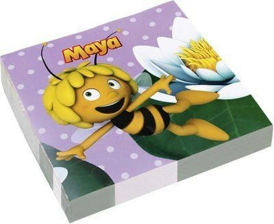 [RusToyShop] 16 pcs Napkins , Children's Holiday Party Whistle Maya the bee Table Party Treats Supplies Favors Birthday 33 * 33 cm