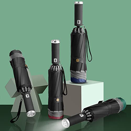 Guarda-chuva totalmente automático, guarda-chuva refletor com luz de LED, guarda-chuva de 10 ossos r