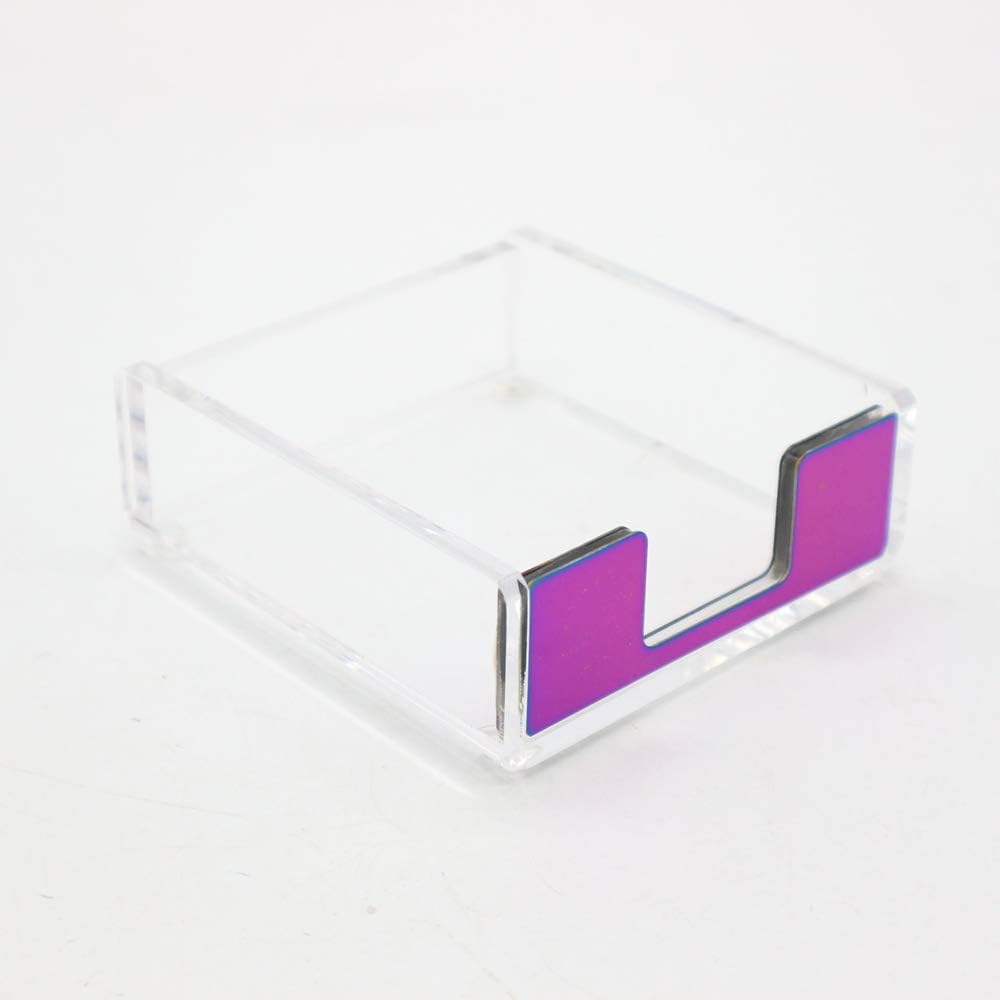 MEI YI TIAN Clear Acrylic Copper Gold Self-Stick Note Pad Holders Memo Note Cube Holder Dispenser 3.5x3.3 Inch for Office Home Schools Desk Supplies (Gold) : Office Products