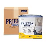 Friends Premium Adult Diapers Pant Style - 60 Count - XL -with odour lock and Anti-Bacterial Absorbent Core- Waist Size 30-56 Inch ; 76-142cm