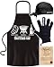 Soreso Grillschürze für Männer lustig im Grillset Geschenk Grillzubehör Grillmütze Schürze Handschuh