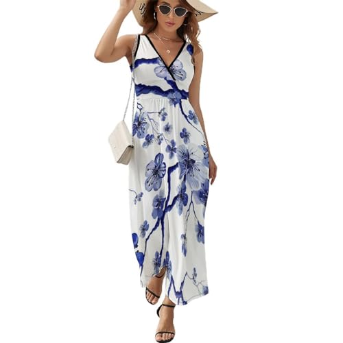 Robe longue d'été sans manches pour femme vêtement de plage chic et fluide