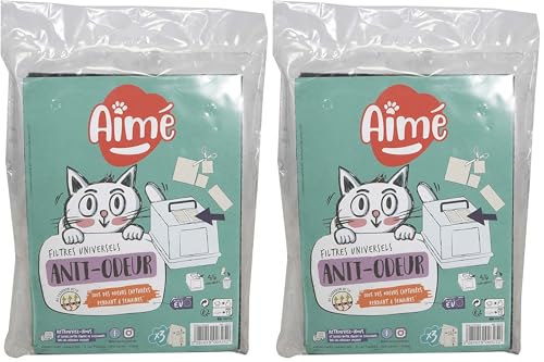 Aimé | Filtres Litière Chat Anti-Odeurs au Charbon Actif Adaptables pour Tous Les Bacs à...