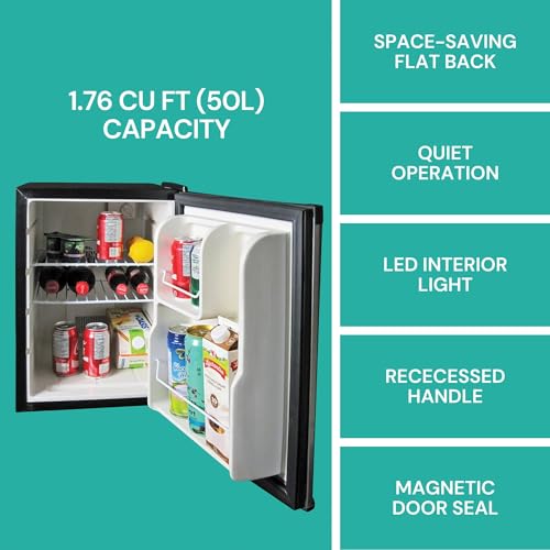 Koolatron KCR45B Mini Fridge For Office Small Refrigerator 1.7 Cu Ft Portable Fridge Thermoelectric Cooler Mini Refrigerator Skincare Fridge Mini Fridge thumb #3