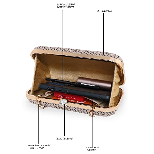 Image of ESBEDA Glitter Shine Oval shape Clutch Solid Pattern For Women | Gift For Women