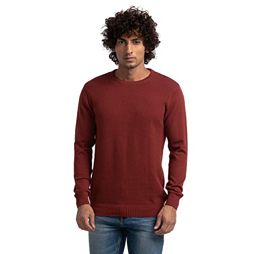 Image of Spykar Men Cotton Round Neck Casual Sweater