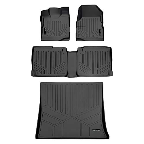 SMARTLINER Custom Floor Mats and Cargo Liner Set Black for 2011-2017 Chevy Equinox GMC Terrain with Dual Front Floor Posts