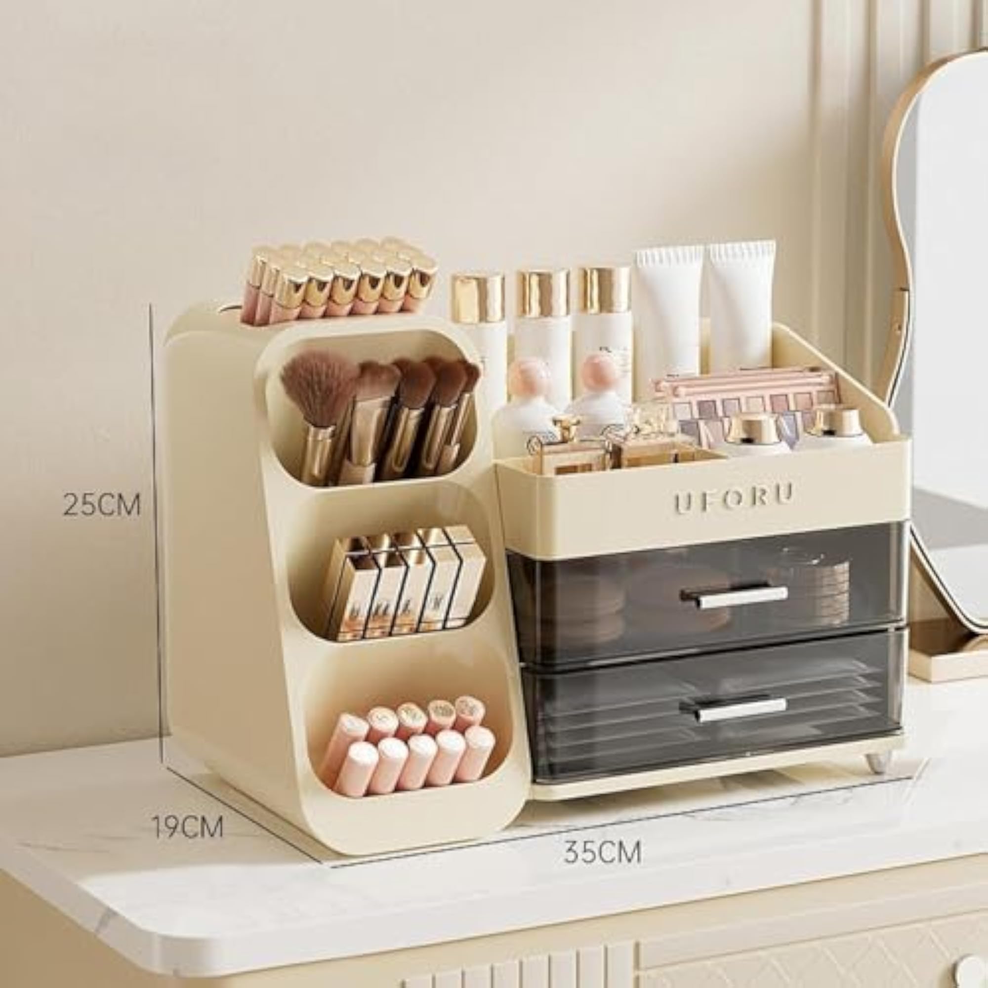 Cosmetic Organizer Display Stand for Brushes and Lotions