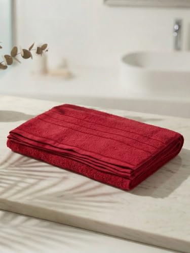 Image of Monte Carlo Cotton Towel Set 3 Piece | (1 Bath Towel 70 X 140 cm, 2 Hand Towel 40 X 60 cm)| 380 GSM | Gift Box Bathroom Towel Combo | Compact Towel Set for Men & Women (Super Charm) | Coral Pink
