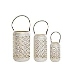 Farbe: weiß/gold DKD Home Decor Teelichthalter-Set, Standard