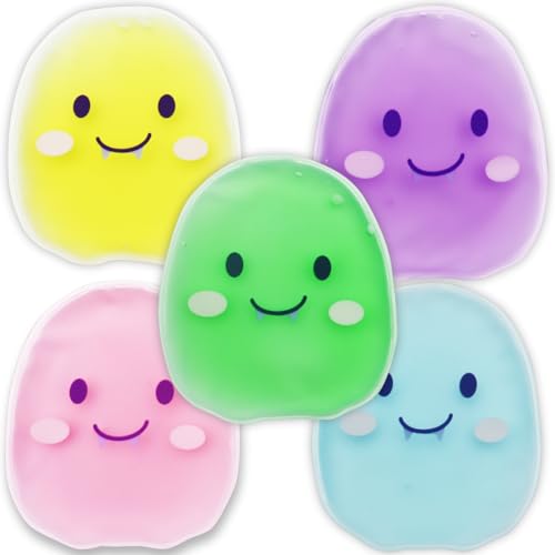 Image of Kids Boo Boo Ice Pack,5 Packs Cute Heat Cold Gel Beads Packs for Kid's Fever,Pain Relief,Wisdom Teeth,First Aid and Neck, Head, Arms, Legs Injuries(5 Pcs)